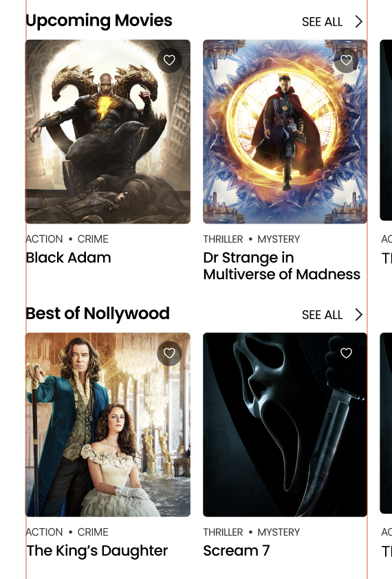 Structured homepage sections